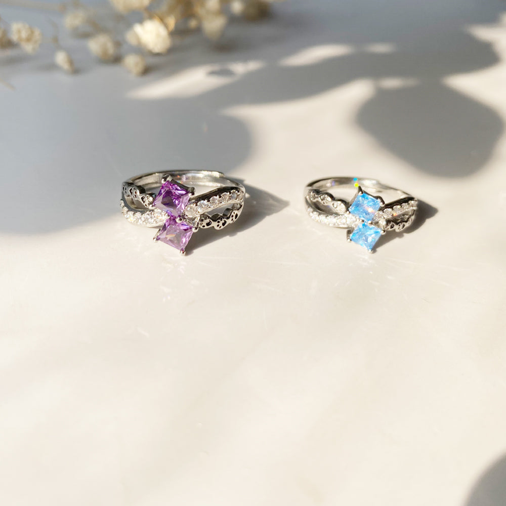 Paw Print Path Stone Rings