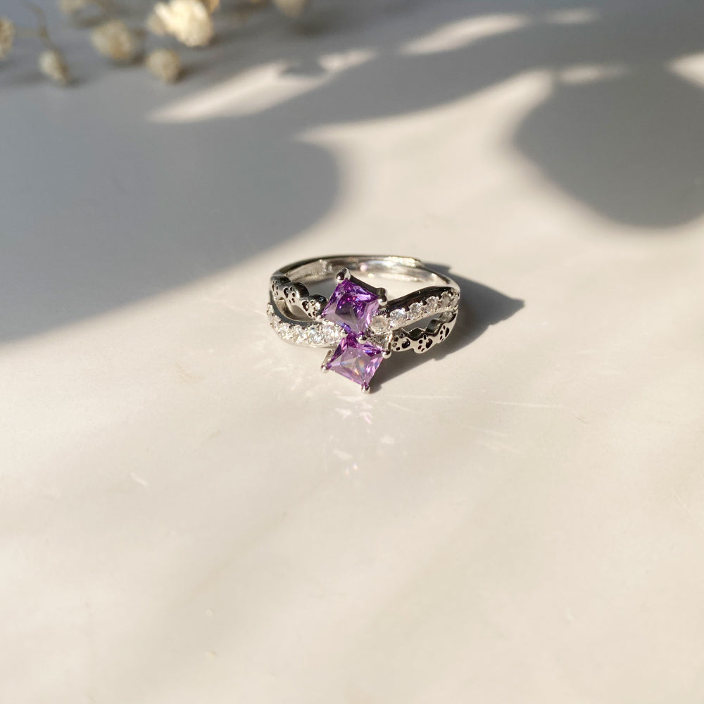 Paw Print Path Stone Rings