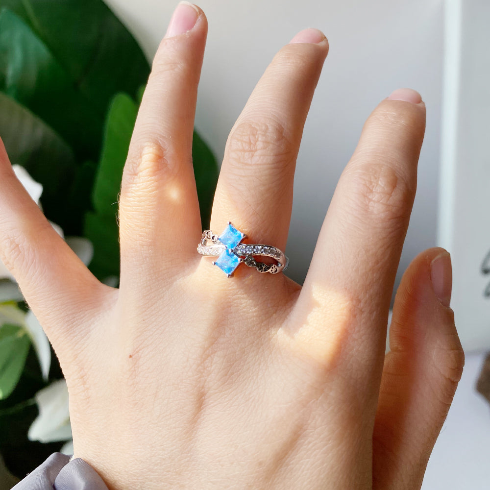 Paw Print Path Stone Rings