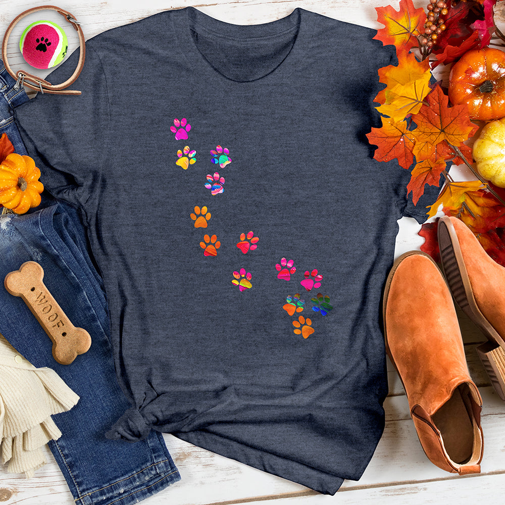 Colorful Paw Trail Tee