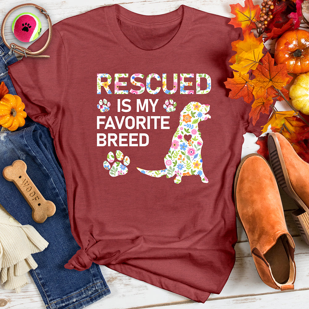 Rescued is My Favorite Breed Tee