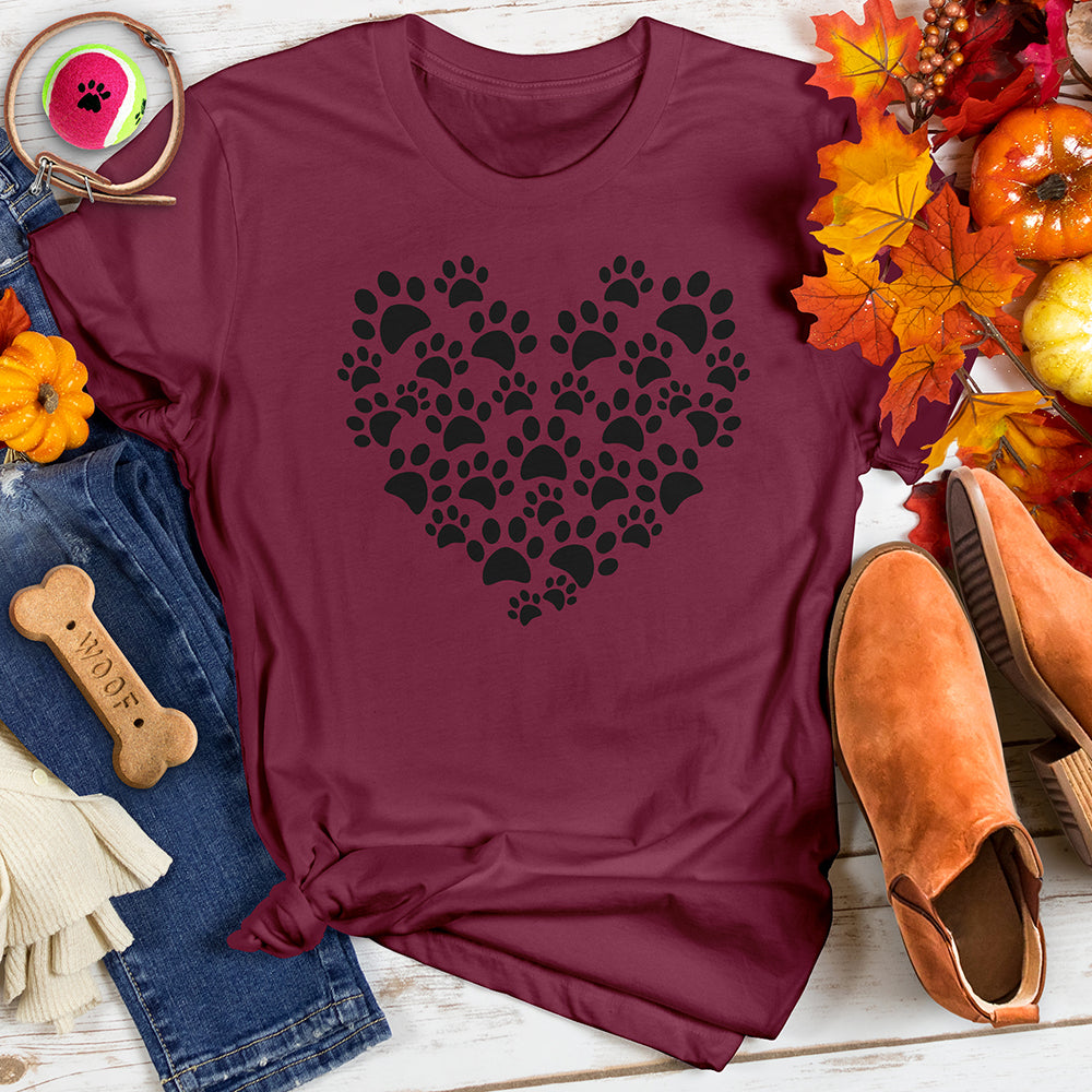 Black Paw Heart Tee