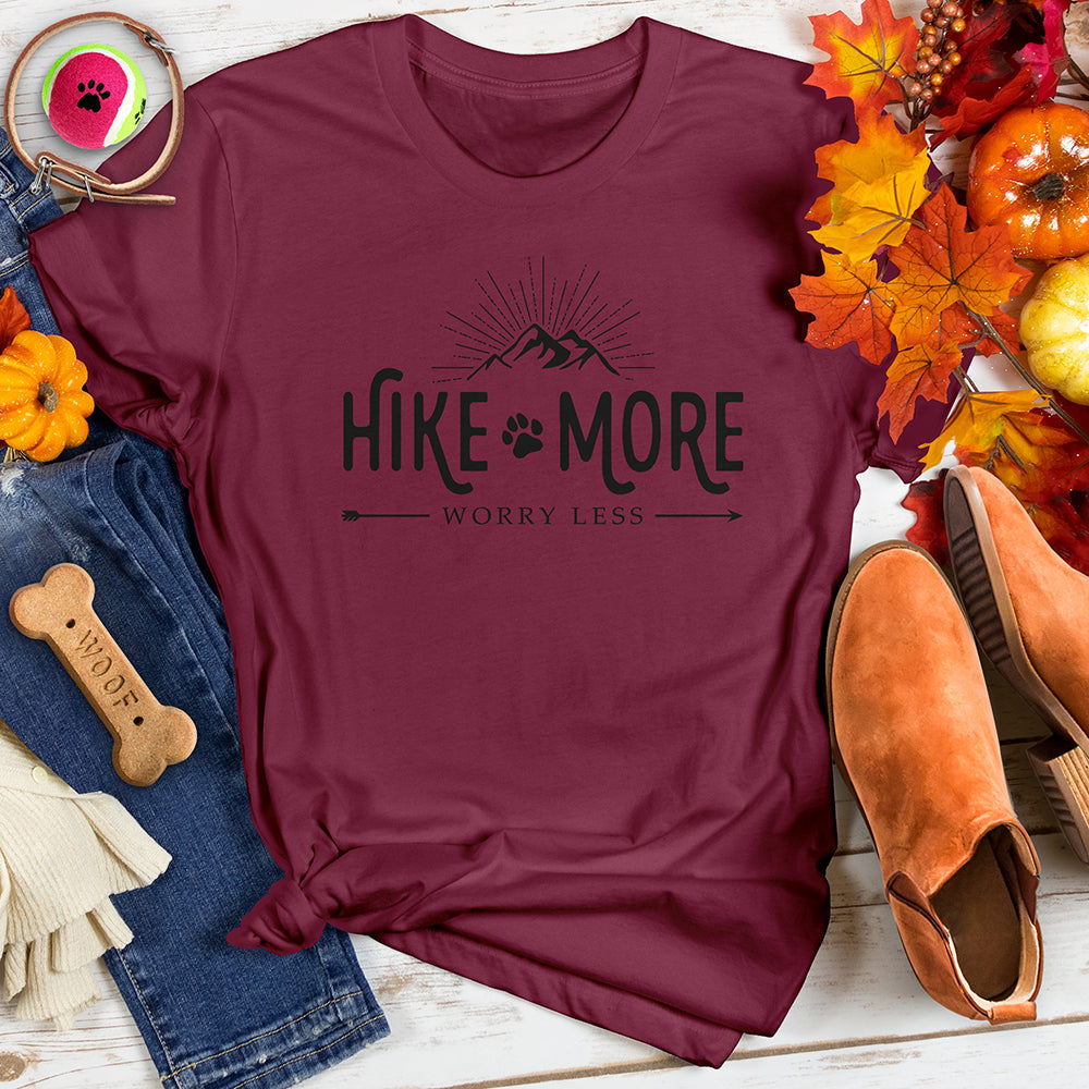 Hike More Worry Less Black Tee