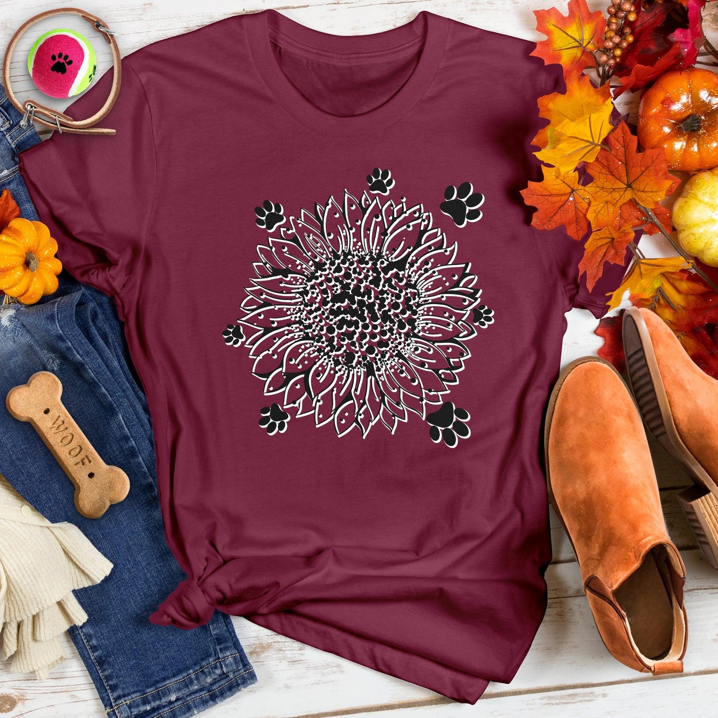 Blooming Sunflower Paws Tee