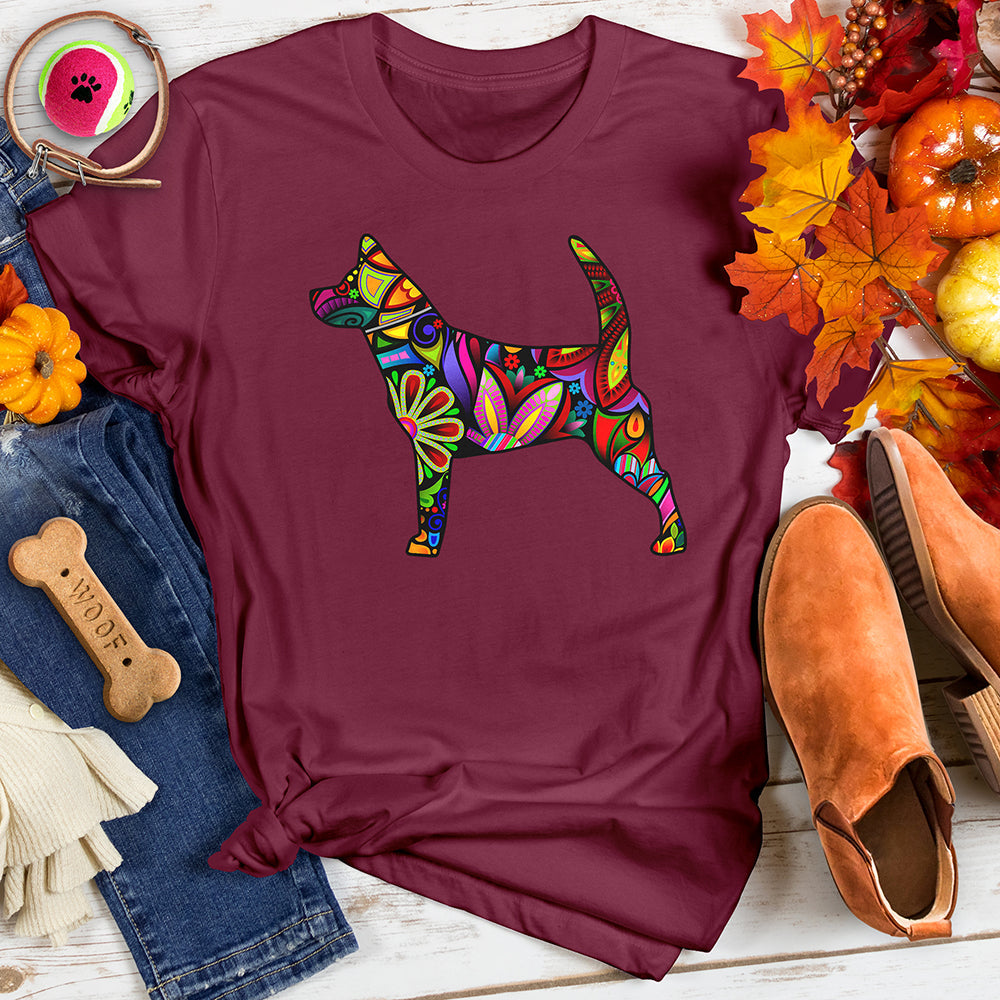 Flower Ornament Dog Tee