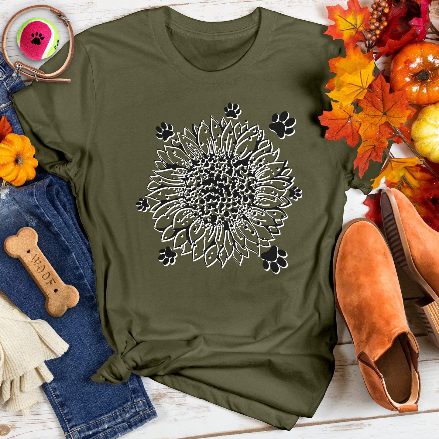 Blooming Sunflower Paws Tee