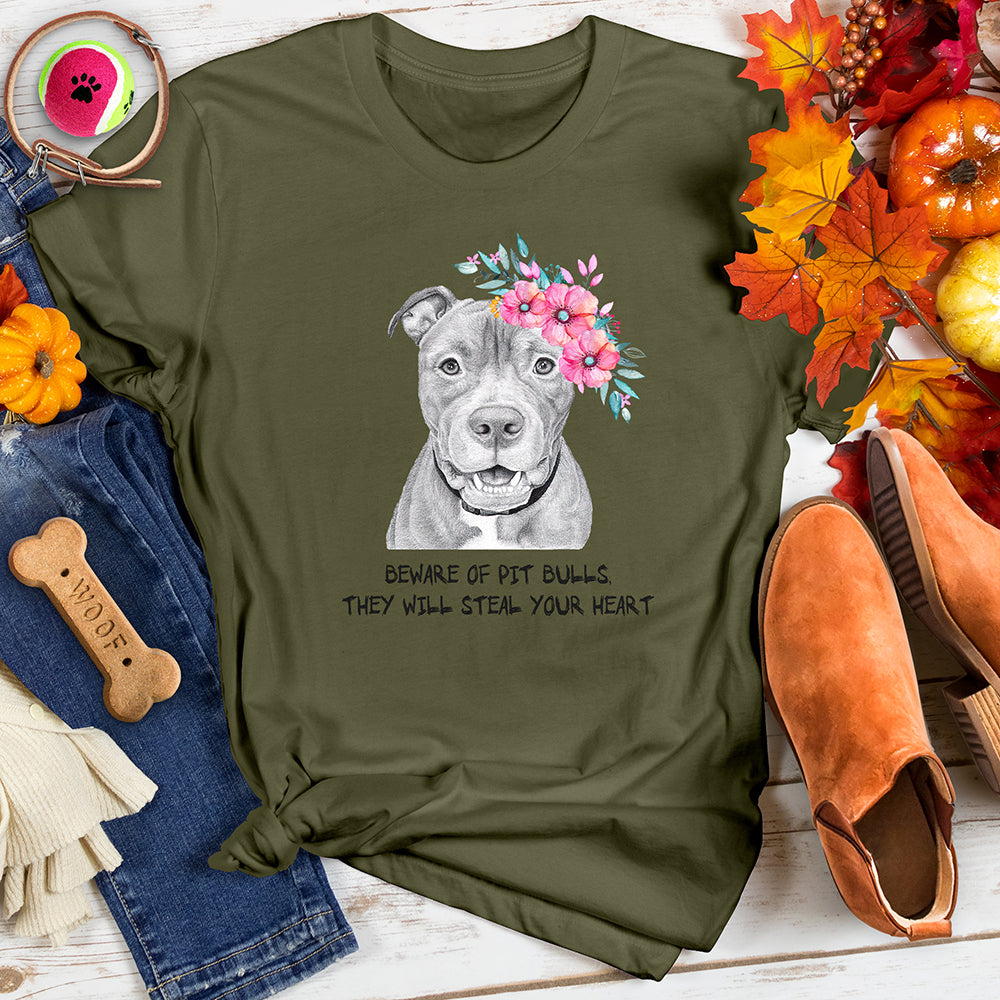 Floral Pit Bull Tee