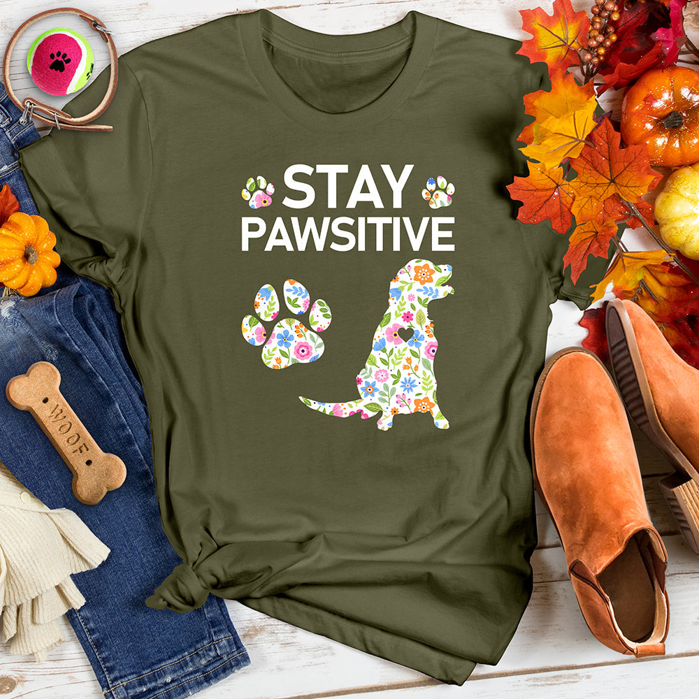 Stay Pawsitive Floral Tee