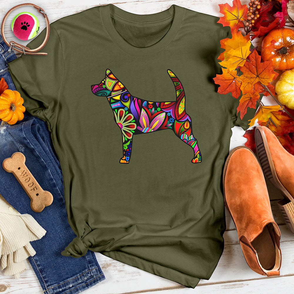 Flower Ornament Dog Tee