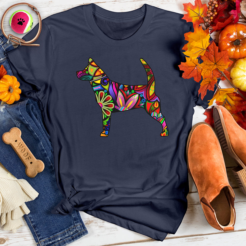 Flower Ornament Dog Tee