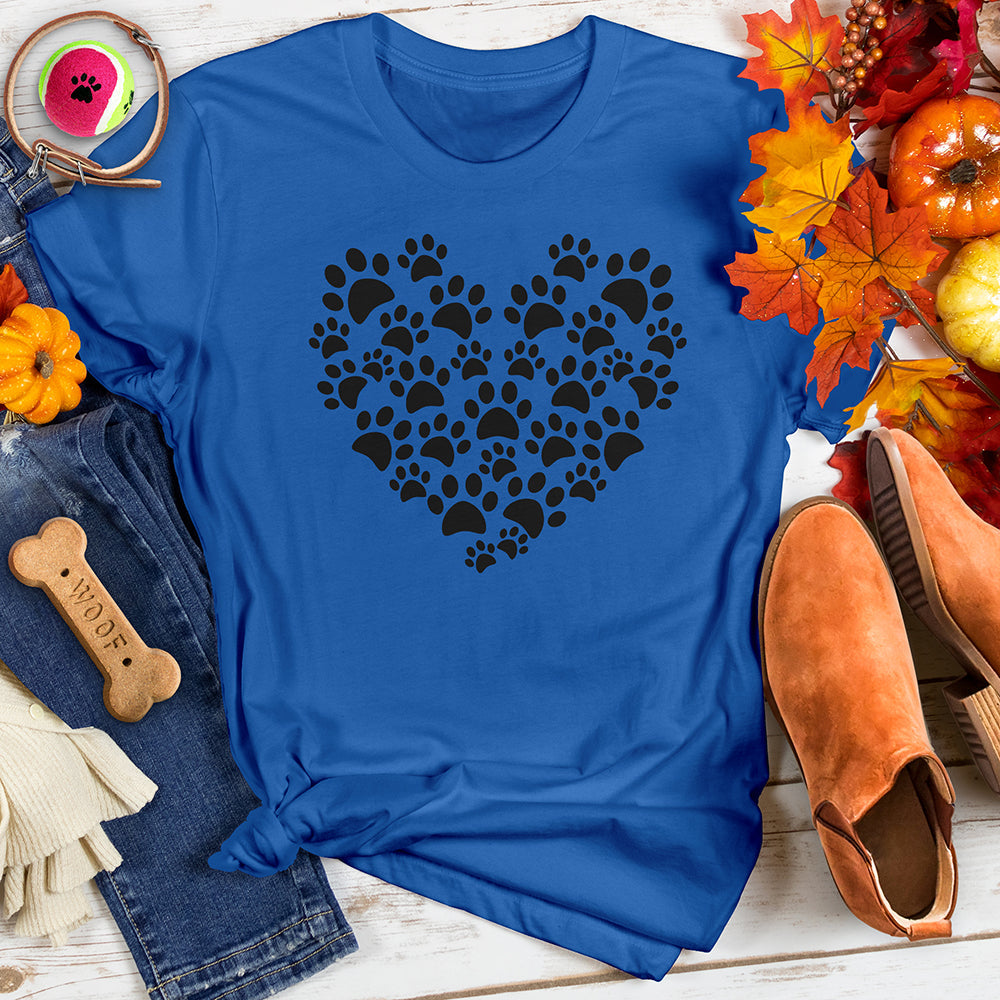 Black Paw Heart Tee