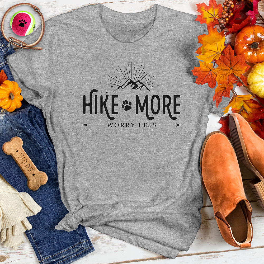 Hike More Worry Less Black Tee