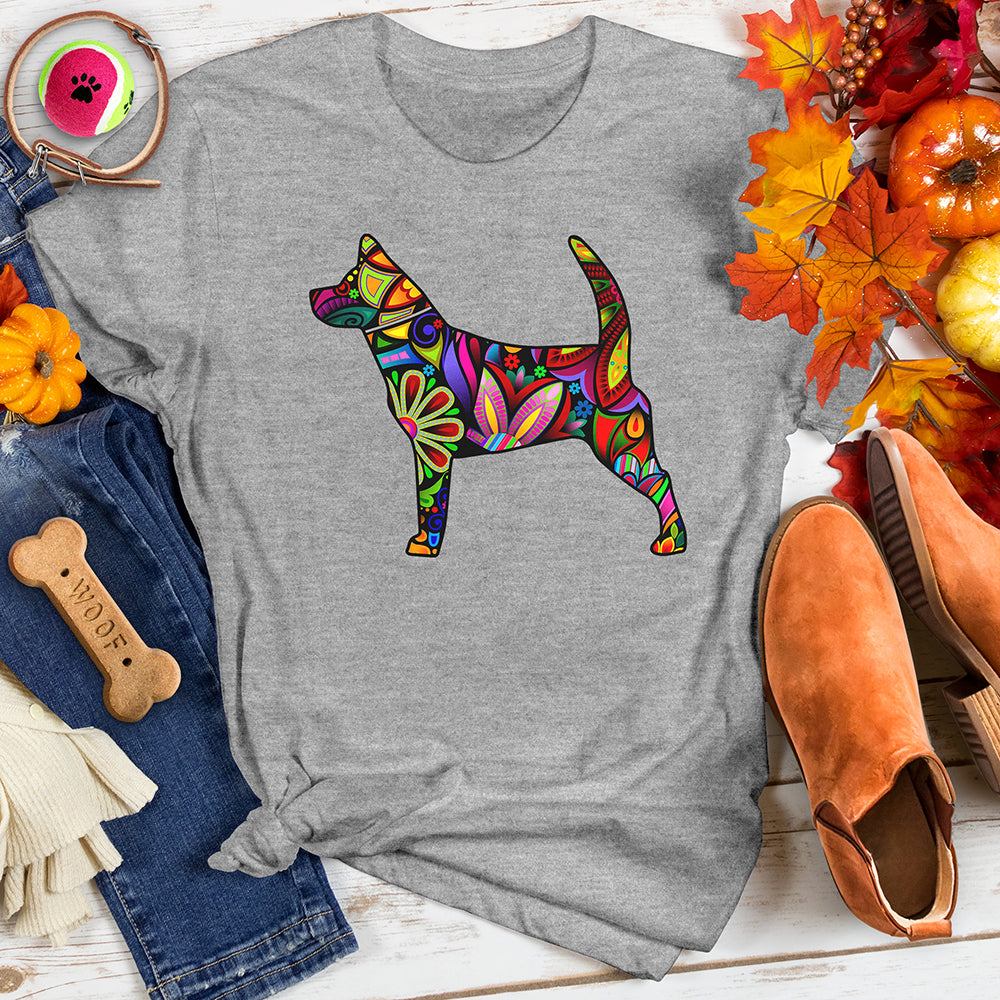Flower Ornament Dog Tee
