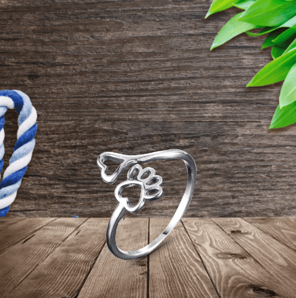 Paw Heart Twist Ring