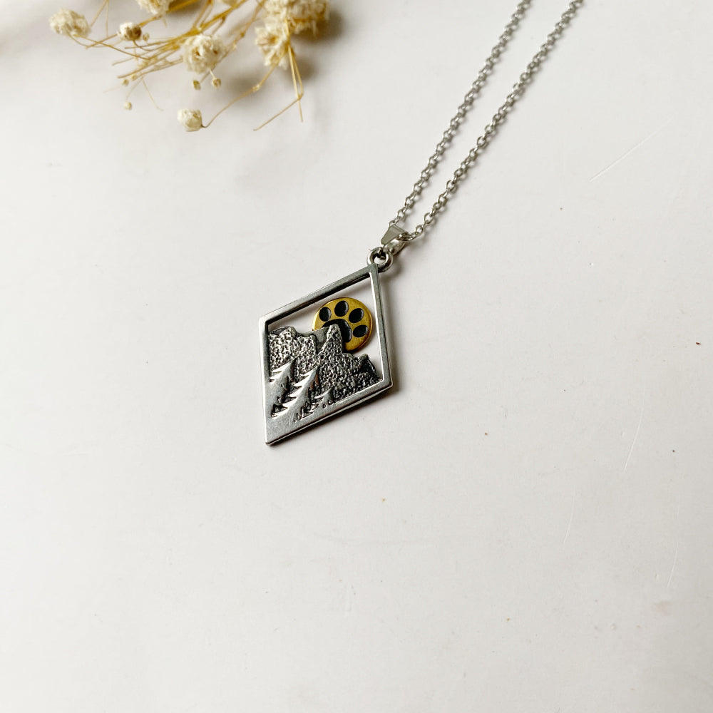 Paw Sunset Mountain Necklace