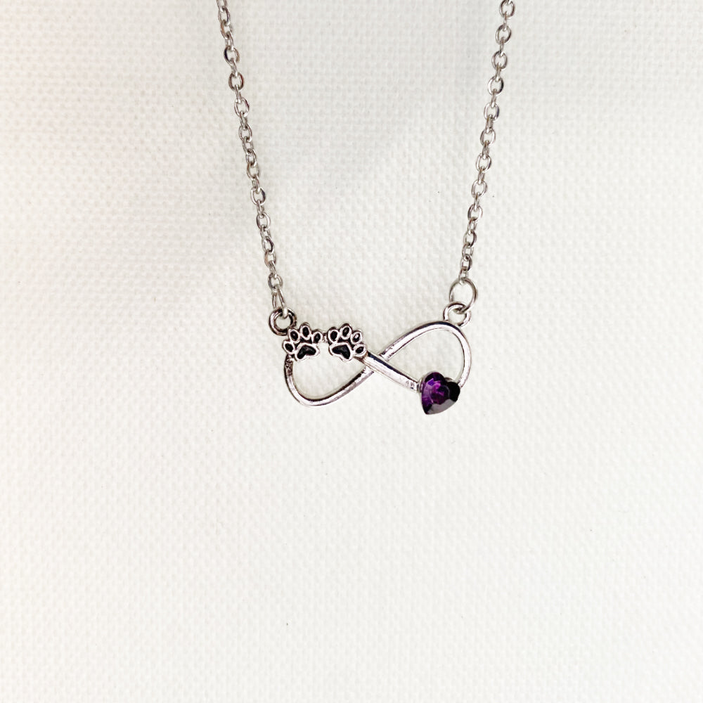 Infinity Paw Print Necklace