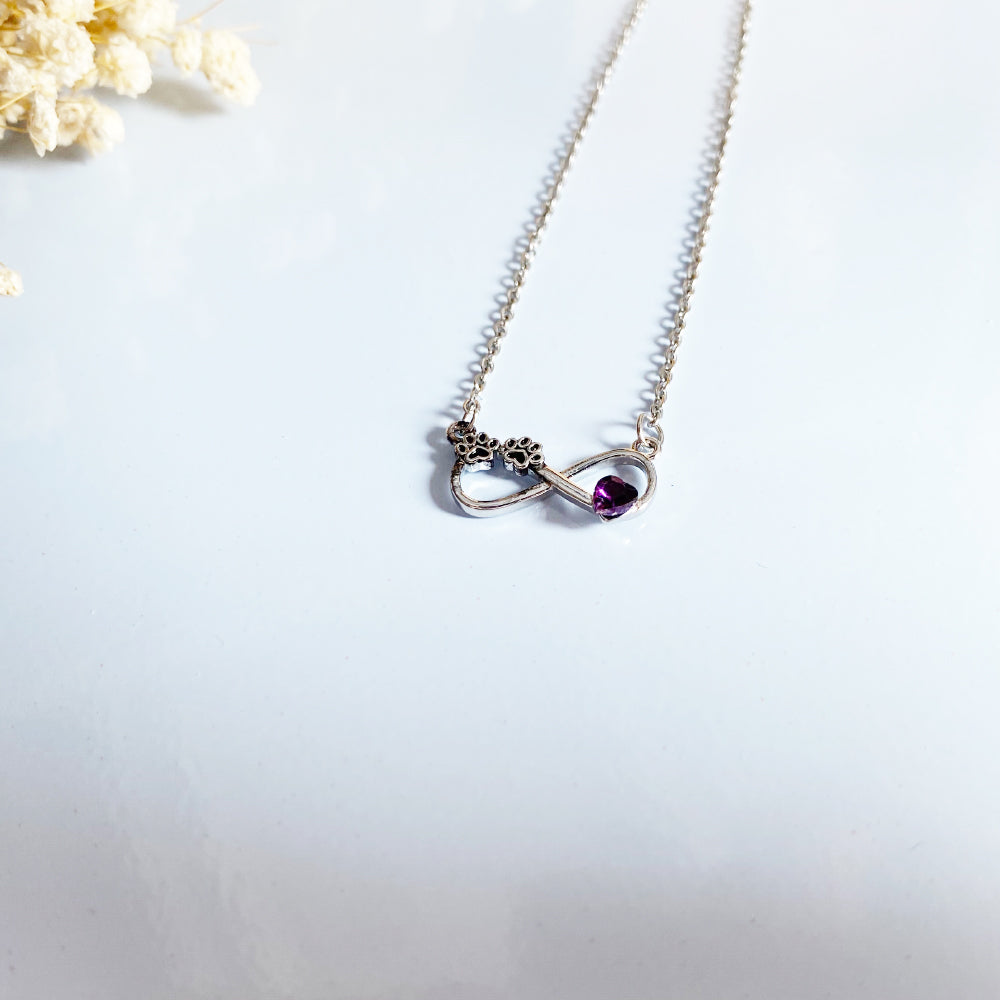 Infinity Paw Print Necklace