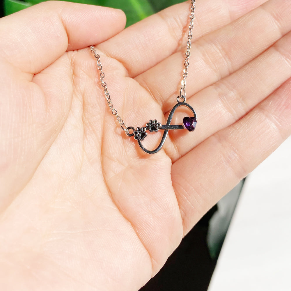 Infinity Paw Print Necklace
