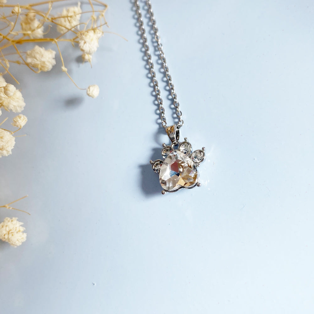 Paw Print Birthstone Necklaces