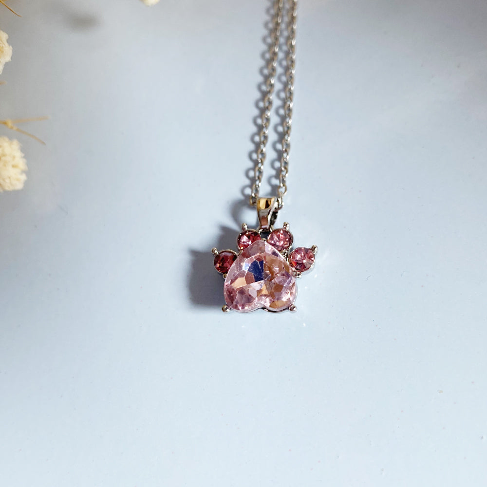 Paw Print Birthstone Necklaces