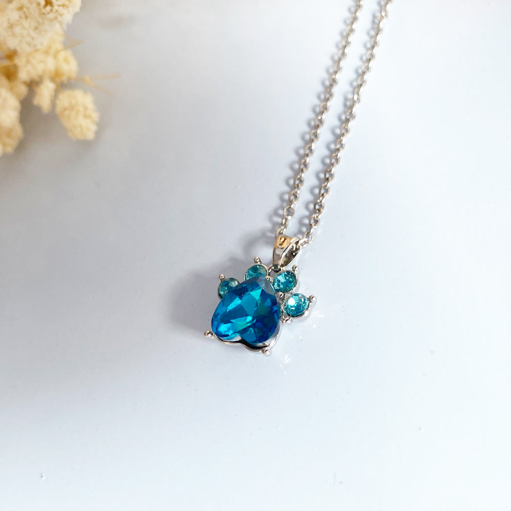 Paw Print Birthstone Necklaces