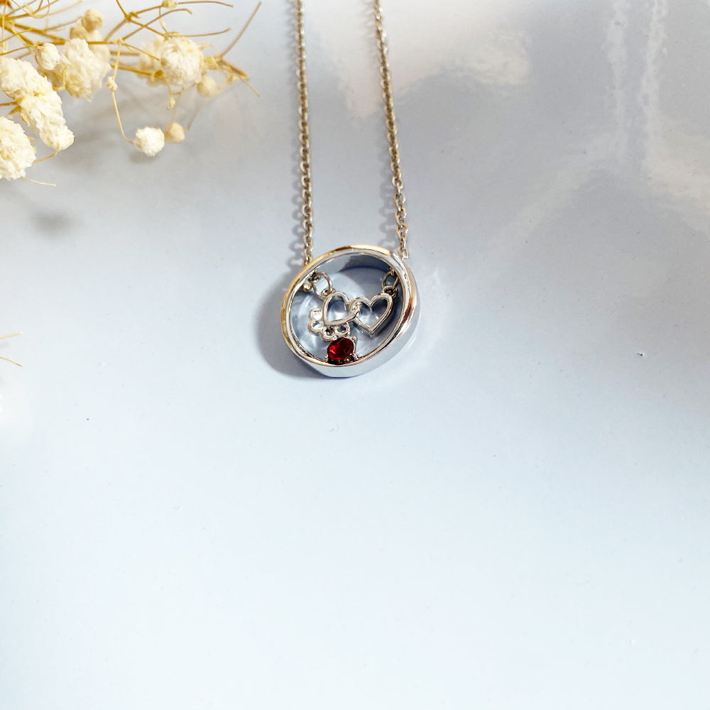 Paw Heart Birthstone Necklaces