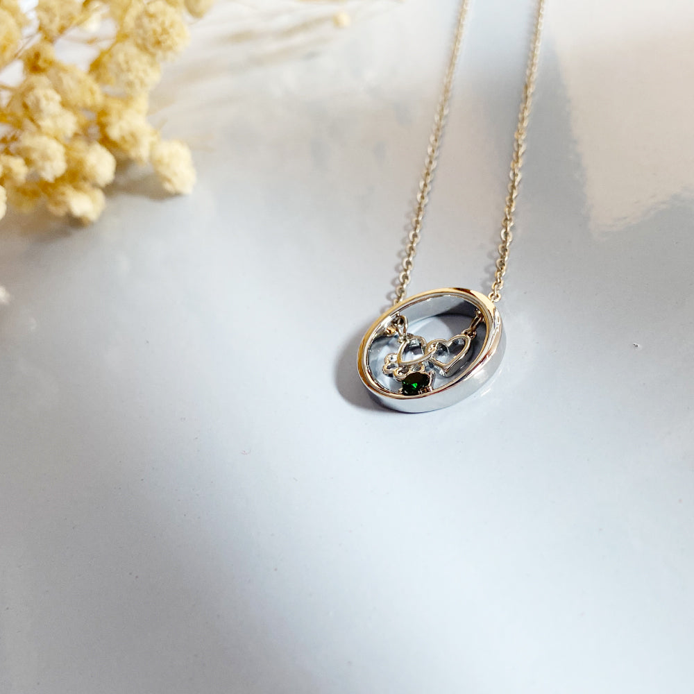 Paw Heart Birthstone Necklaces