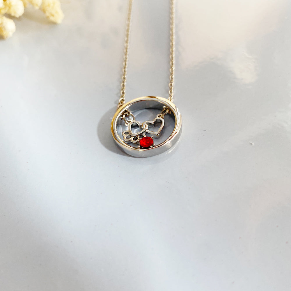 Paw Heart Birthstone Necklaces