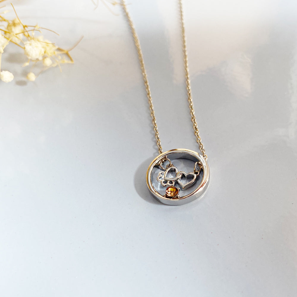 Paw Heart Birthstone Necklaces