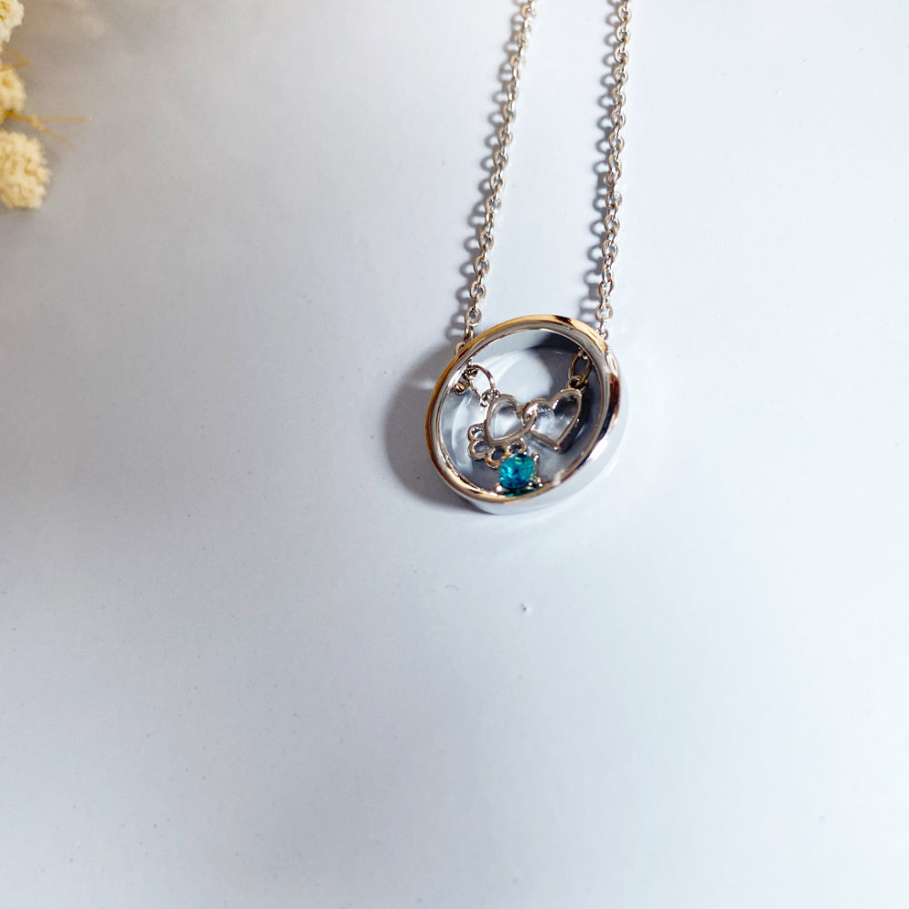 Paw Heart Birthstone Necklaces
