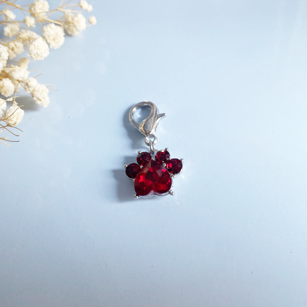 Paw Print Birthstone Keychains