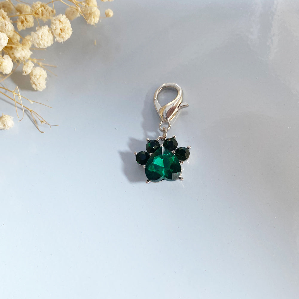 Paw Print Birthstone Keychains