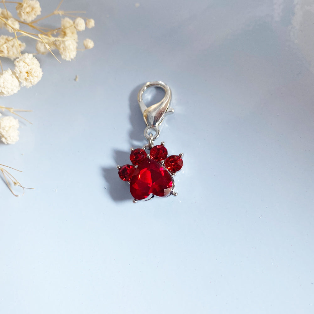 Paw Print Birthstone Keychains