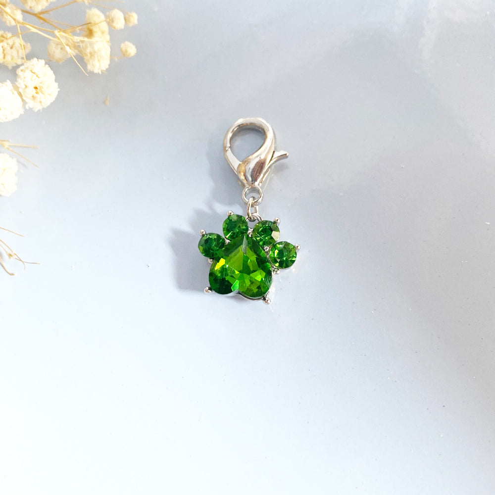 Paw Print Birthstone Keychains