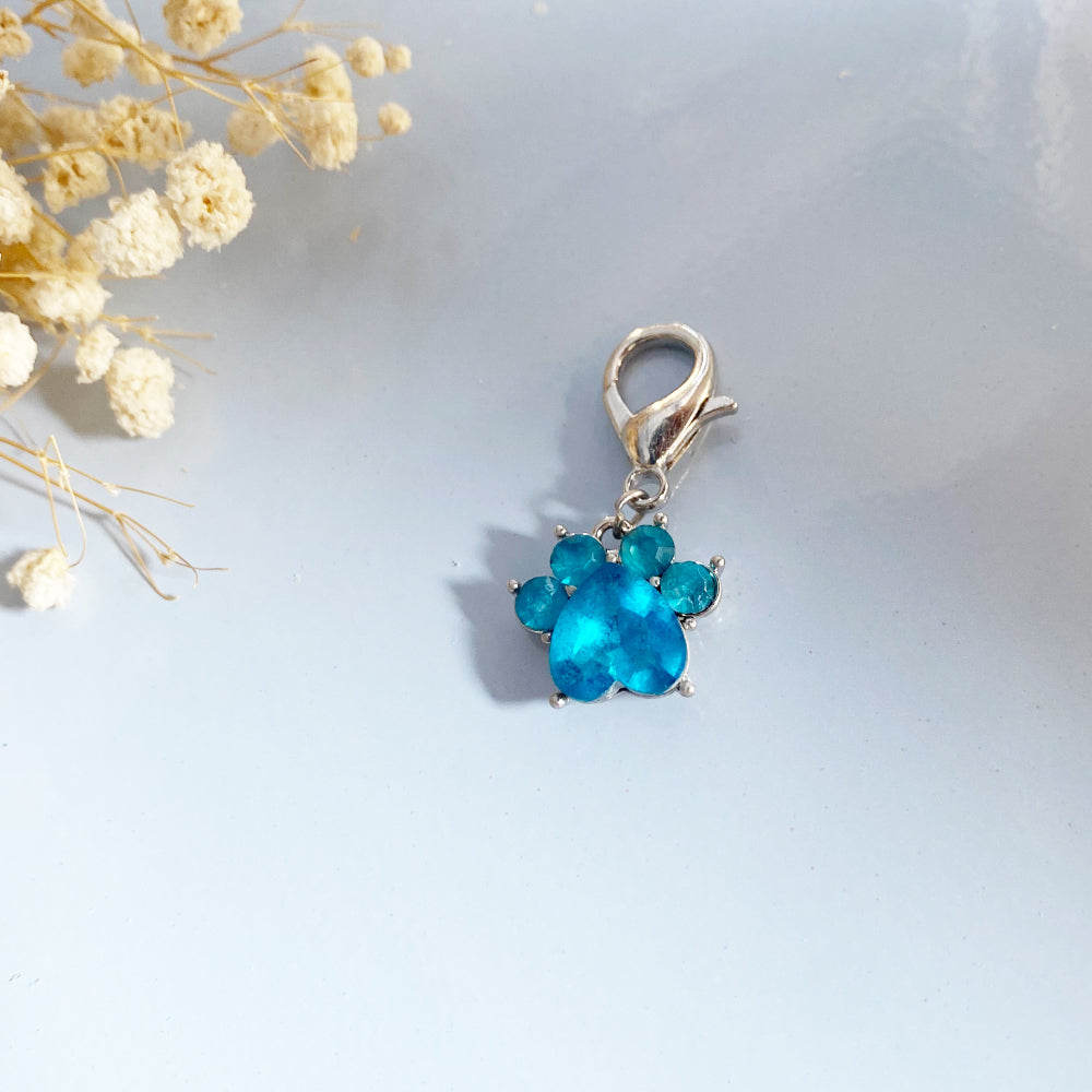 Paw Print Birthstone Keychains