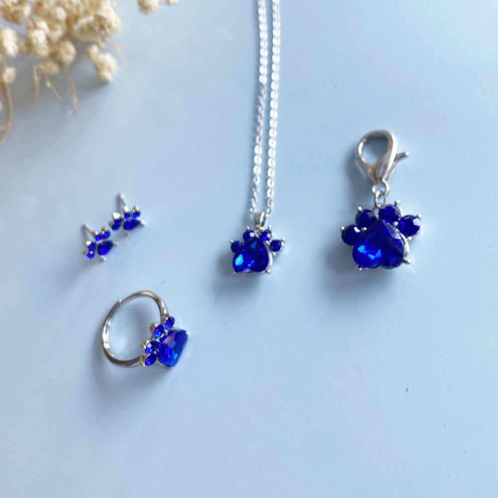 Paw Print Birthstone Jewellry Set