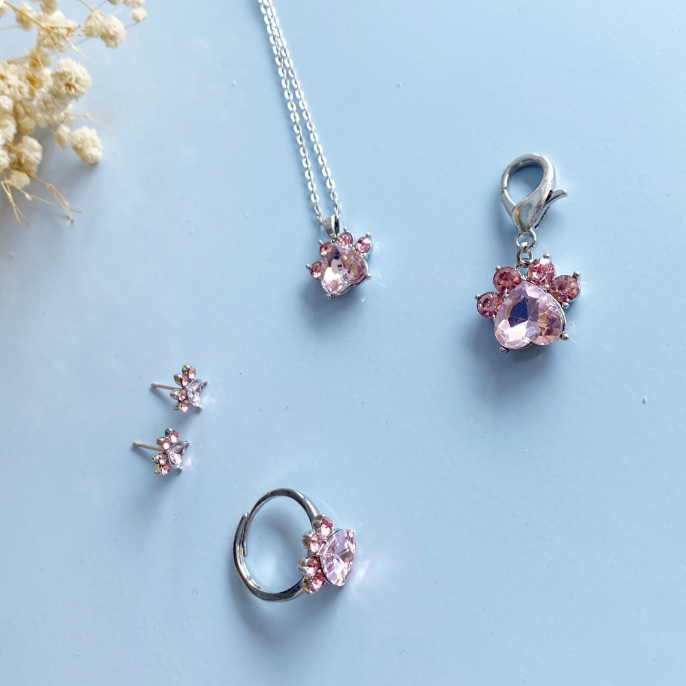 Paw Print Birthstone Jewellry Set