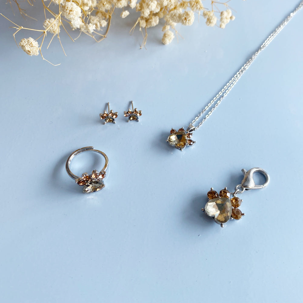 Paw Print Birthstone Jewellry Set