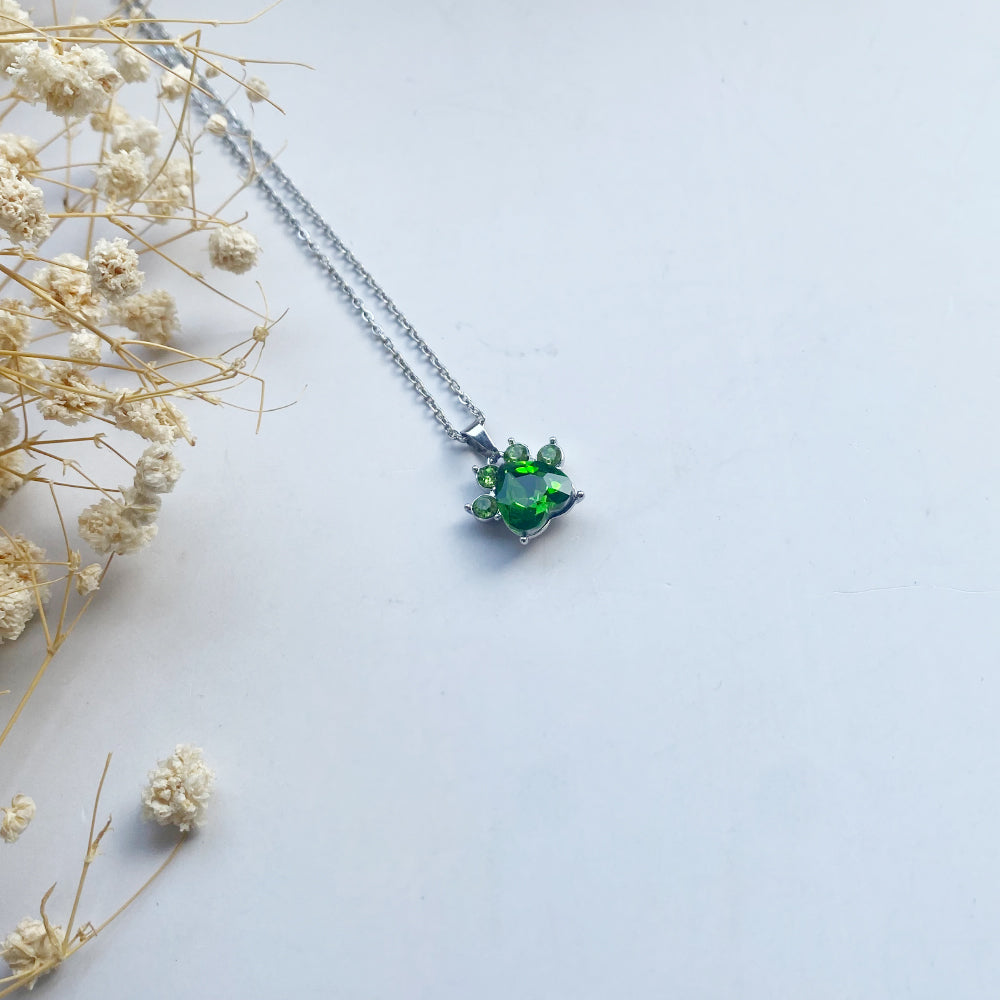 Paw Print Birthstone Necklaces