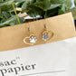 Golden Paw Heart Dangles Earrings