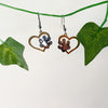 Golden Paw Heart Dangles Earrings