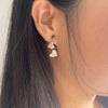 Golden Paws Heart Drop Earrings