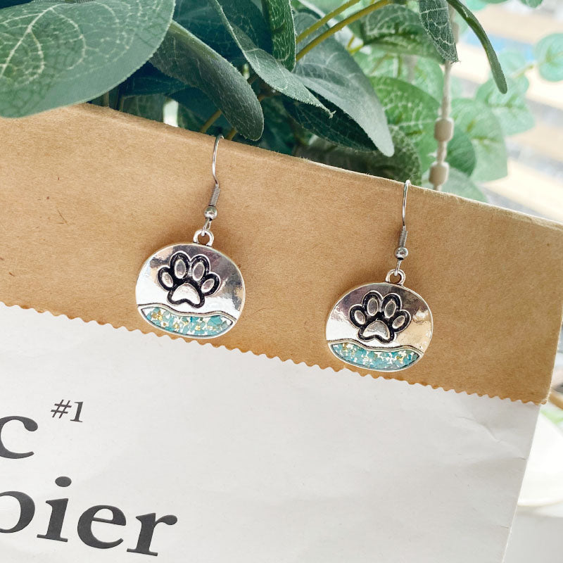 Turquoise Paw Horizon Earrings