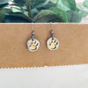 Golden Paw Circle Drop Earrings