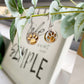 Golden Paw Circle Drop Earrings