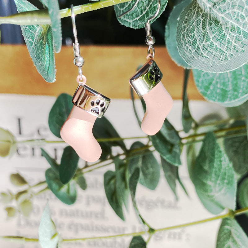 Paw Print Stocking Earrings