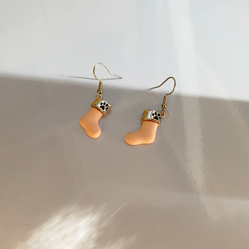 Paw Print Stocking Earrings