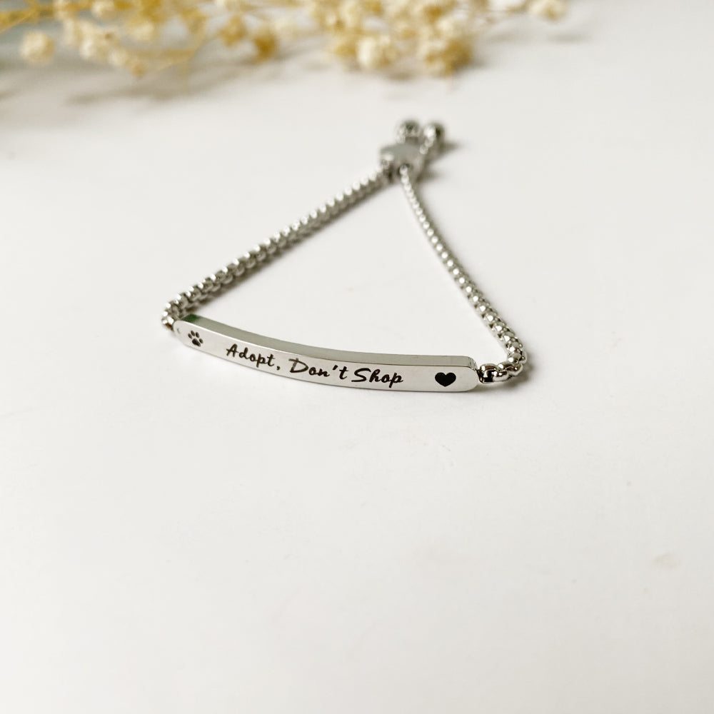 Adopt, Don't Shop Bar Bracelet