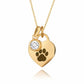 Gold Paw Birthstone Necklace