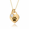 Gold Paw Birthstone Necklace